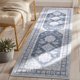 thumbnail image 1 of MeyJey Alfombra Vintage Oriental de 2'x6' para Pasillos, Alfombra Antideslizante Lavable a Máquina para Recámara/sala/comedor/cuarto de Lavado, Gris/azul/azul Marino, 1 of 15