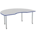 thumbnail image 4 of ECR4Kids 48in x 72in Kidney Everyday T-Mold Adjustable Activity Table Grey/Blue/Silver - Super Leg, 4 of 7