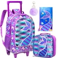 thumbnail image 1 of Mochila rodante gxtvo para niñas con ruedas enrollables, 3 unidades, sirena, 1 of 9