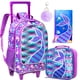 thumbnail image 1 of Mochila rodante gxtvo para niñas con ruedas enrollables, 3 unidades, sirena, 1 of 9