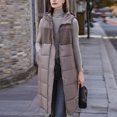 thumbnail image 4 of GigrtiJin Womens down Cotton Vest Long Solid Color Hooded Thickened Warm Sleeveless Jackets Coat with Pockets, 4 of 7