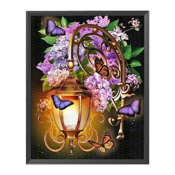 Manlo Full Embroidery Light Flower Stamped Cross Stitch 11CT DIY