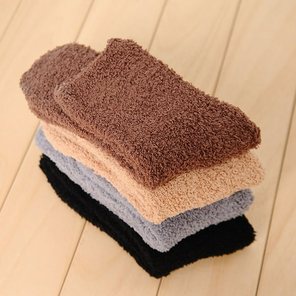 SWETRACE 1Par Calcetines De Coral Fleece Café Para Suaves Y Cálidos En Frío