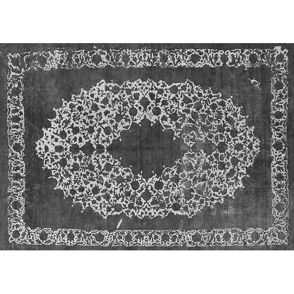 Ahgly Company Indoor Rectangle Oriental Gray Industrial Area Rugs, 2' x 4'