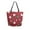 Cute Pink Strawberry Pattern, variant on Open Top Canvas Tote Bag with Zipper Reusable Shopping Bag 13.5x15" Roomy Carryall Cute Pink Strawberry Pattern