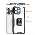 thumbnail image 2 of ELEHOLD Hybrid Case for iPhone 14 Pro 6.1 inch Crystal Clear Back Acrylic + TPU Shockproof Full Protective Cover with Ring Holder Kickstand Slim Case,Black, 2 of 6