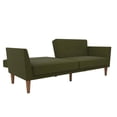 thumbnail image 5 of Novogratz Regal Futon, Mid-Century Sofa Bed, Green Linen, 5 of 17