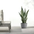 thumbnail image 3 of Ecopots Stockholm Durable Modern Round Indoor/Outdoor Recycled Based Composite Flower Pot Planter, Grey, 9.5", 3 of 4
