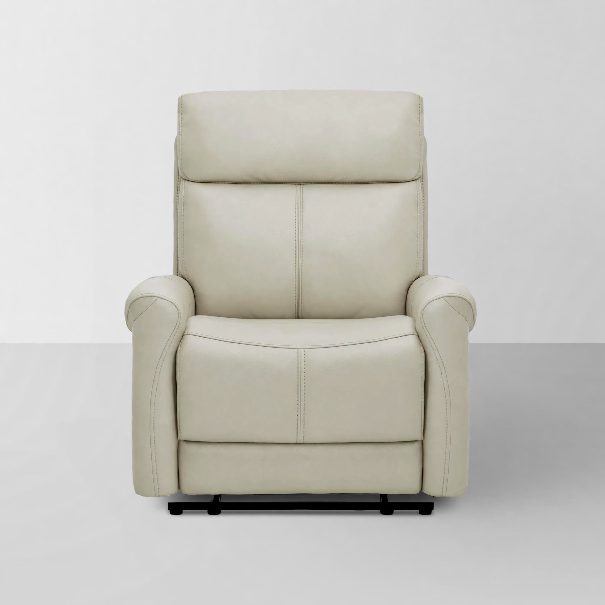 Spruce & Spring Power Recliner Chair, Wall Hugger Reclining Chair for Living Room, Bedroom, Faux Leather, Creamy Gray