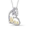 thumbnail image 3 of JewelersClub Mom Necklace Two Tone Sterling Silver Necklace for Women – Beautiful Accent White Diamonds + 0.925 Two Tone Sterling Silver Mother Daughter Necklace – Mothers Day Necklaces for Women, 3 of 4
