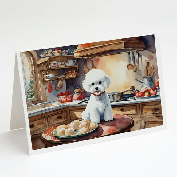 Bichon Frise Christmas Cookies Greeting Cards Pack of 8 7 in x 5 in
