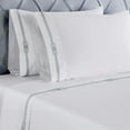 thumbnail image 4 of Superior Moonlawn Embroidered Cotton Bed Sheet Set, Full, White/Silver, 4 of 11