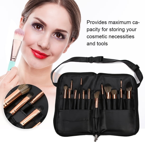 Bolsa de Cepillo de Maquillaje, Organizador de Cepillo de Maquillaje Negro, Herramientas de Maquillaje Ecológicas para Pinceles