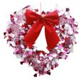 thumbnail image 2 of Taicans Tinsel Heart Shaped Wreath,16.5in Red Glitter Heart Wreath with Bow,Valentine's Day/Christmas Decor,Door Wall Hanging,Romantic Holiday Decorations,Heart Wreath for Home Decor, 2 of 4