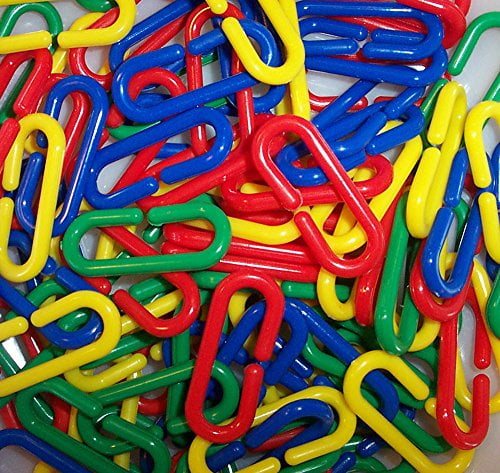 200 Durable Plastic Counting C Chain C-Links  Parrot Bird Toy Parts 