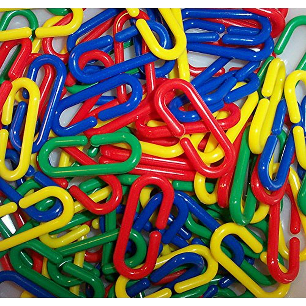 100 Plastic Cclips Hooks Chain Clinks Sugar Glider Rat Parrot Bird