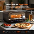 thumbnail image 6 of Advwin Electric Pizza Oven Indoor Outdoor Countertop, 6 Presets, Heats 840℉, Stainless Steel, Black, 6 of 10