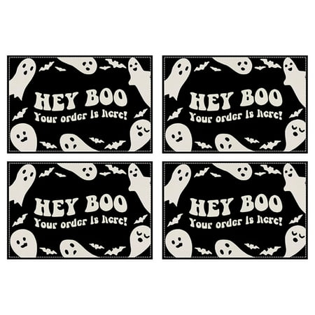 

Lloopyting 4X Placemats Clearance！ Halloween Linen Placemat 4Pc Da Fall Placemats Halloween Placemats Set Of 4 12X18 Inch Funny Table Mat Non Slip And Washable Linen Place Mat For Home Party Decoratio