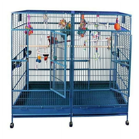 A and E Cage Co. 80"x40" Double Macaw Cage - White