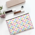 thumbnail image 6 of Zufioo Colorful Rabbit Print DuPont Paper Portable Toiletry Bag, 8.9x6.5 inch Zippered Hand-held Paper Cosmetic Bag Storage Tool Kit, 6 of 7