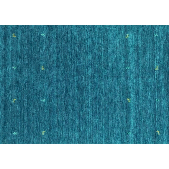 Ahgly Company Indoor Rectangle Abstract Turquoise Blue Contemporary Area Rugs, 7' x 9'
