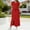 Red, variant on PRINxy Women's 2 Piece Casual Set V-Neck Short Sleeve Top Elastic Waist Split Hem Maxi Skirt with Pockets Breathable Vacation Daily Wear Army Green M