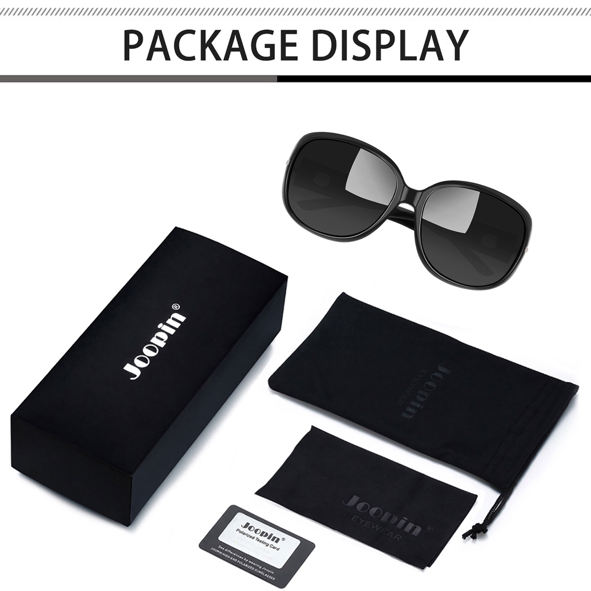 Joopin Oversized Polarized Sunglasses for Women, Black photo 4