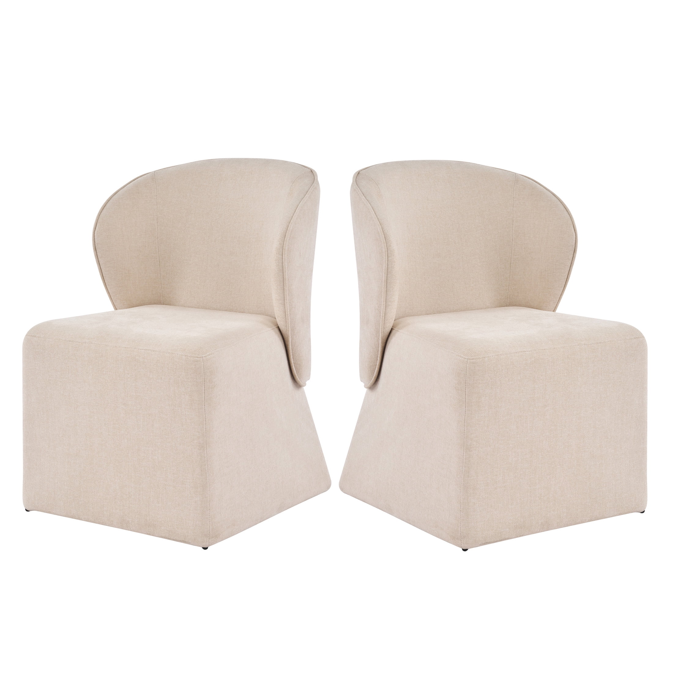 Christopher Knight Home Modern Minimalist Upholstered Accent Dining Chair, Beige, Set of 2