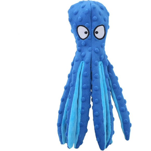 Octopus Shape Cute Soft Plush Dog Bite Resistant Sound Squeaking Pet Toy, Perfect for Kid' Birthday, Christmas Gift Blue