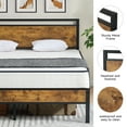 thumbnail image 4 of Z-HOM Full Size Metal Platform Bed Frame with Wooden Headboard and Footboard,Vintage Brown, 4 of 6