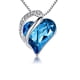 thumbnail image 1 of Niñas corazón colgante collar esposa hija cristal aleación gargantilla aniversario boda mujer pareja joyería personalizada presente azul Inevent AP008258-03, 1 of 6