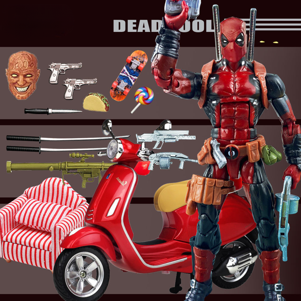 Figura de acción articulada creativa de Marvel Deadpool y Lobezno Peripheral Movie, modelo de escritorio, juguete de adorno, regalo de cumpleaños para niño