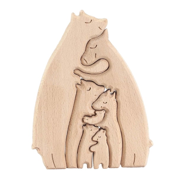 Adornos de animales de madera Abrazo Amor Estatuas y esculturas de madera Figura de animal de madera Estilo C