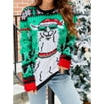 thumbnail image 3 of Christmas Sweaters for Women Cute Fuzzy Funny Tacky Holiday Parties Knitted Pullover Sweater Loose Knitwear, 3 of 8