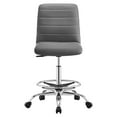 thumbnail image 5 of Modway Ripple Vegan Leather and Metal Armless Drafting Chair in Silver/Gray, 5 of 9