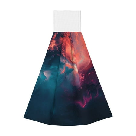 

Easygdp Cosmic Paint Swirl Kitchen Hand Towels Hanging Tie Towels Fast Drying Dish Cloth with Loop for Bathroom Restroom Home Decor