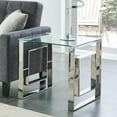 thumbnail image 2 of Contemporary Stainless Steel & Glass Accent Table in Silver, 2 of 6