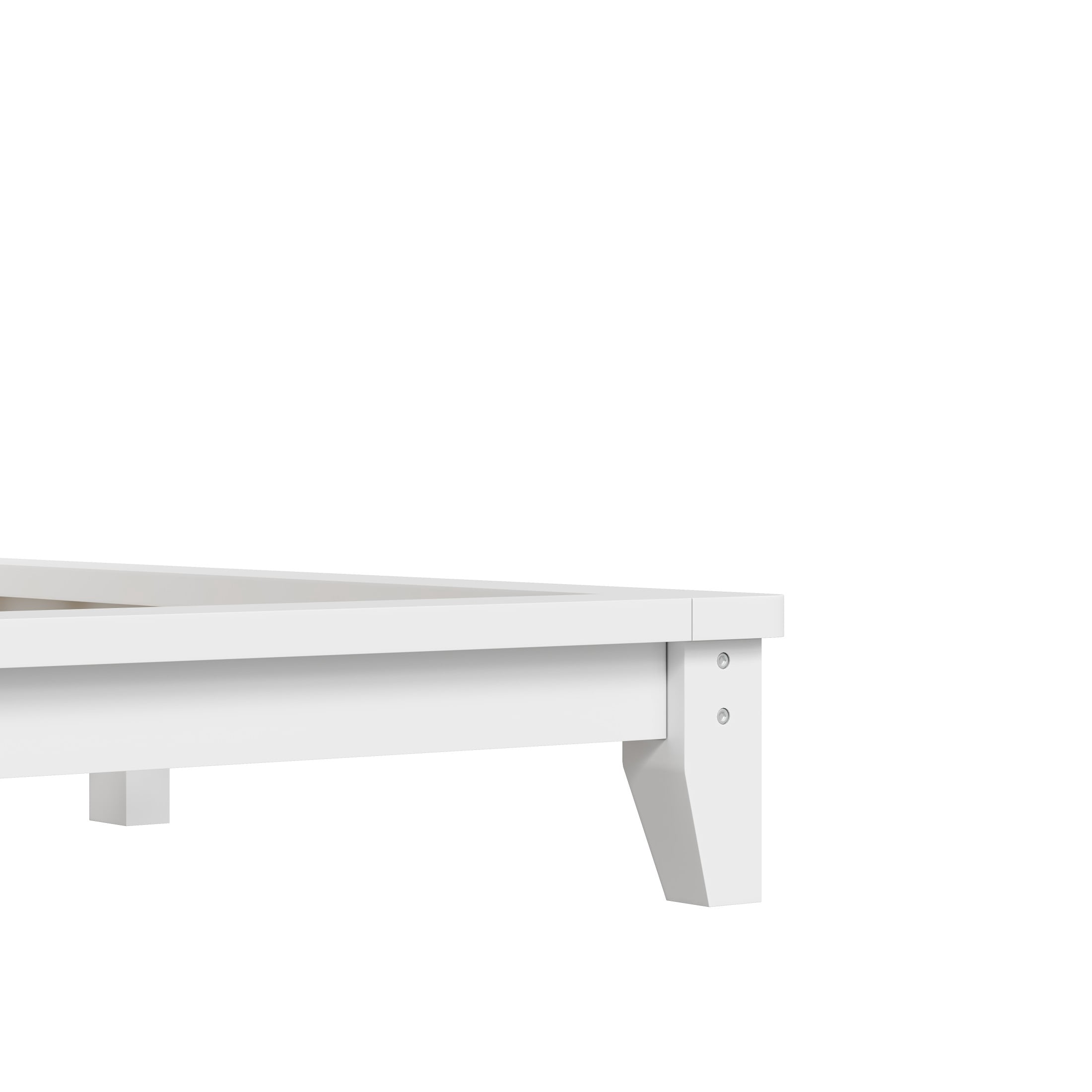 Noble House Hazel Queen Size Pine Wood Platform Bed Frame with Legs and Headboard, Mid-Century Modern Design, White