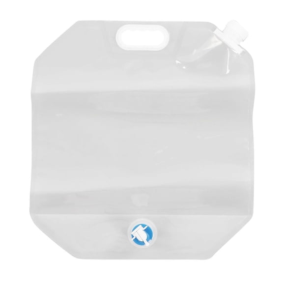 15L Collapsible Water Container Food Grade PVC Portable Water Tank with Carry Handle for Camping Riding White