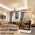 thumbnail image 3 of Reloj despertador digital LED de 6 pulgadas, calendario de repetición, termómetro, decoración de moda, reloj Zulema Espejo despertador, 3 of 8