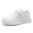 thumbnail image 4 of FEFOE Kids Light Athletic Sneakers, Hook and Loop Daily Walking Shoes, White (Boys & Girls), 4 of 8