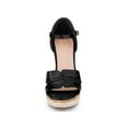 thumbnail image 6 of BLISSFUL STEP Women's Ankle Strap Wood Wedges Platform Wedge Sandals Black 5.5, 6 of 8