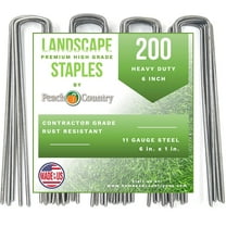 Peach Country Galvanized Garden Landscape Staples Stakes Fabric Anchor Pins 6 Inch Strong Durable 11 Gauge Steel USA - Your Choice