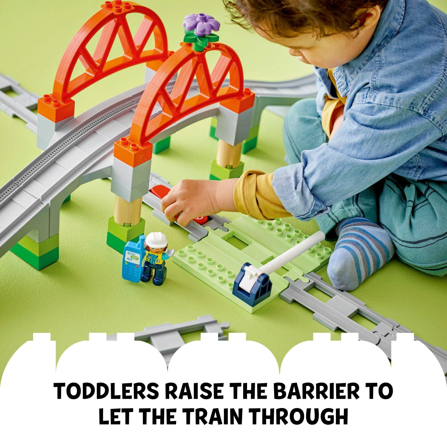 LEGO DUPLO Town Train Bridge and Tracks Expansion Set - 10 Extra Pieces of Train Tracks - Preschool and Toddler Train Set, Ages 2+ - Building Toy for Boys and Girls - 10426