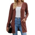 thumbnail image 1 of ORUYROP Cardigan Mode Automne 2023 pour Femmes Léger Ouvert devant Décontracté Long avec Poches, 1 of 7
