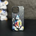 thumbnail image 3 of Fashion Graffiti iPhone15 Case Suitable for iPhone14 13Pro Max Models Cartoon Animal Pattern Matte Plated Soft Silicone Material, 3 of 5