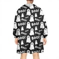 thumbnail image 2 of Wearable Oversized Blanket,Halloween Ghost Boo Pattern Wearable Blanket Hoodie for Adults,Cozy Hooded Blankets with Super Pockets,Super Warm Fuzzy Pullover for Women & Men, 2 of 6