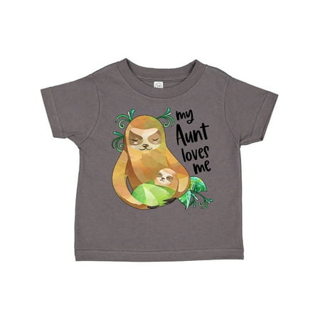 

Inktastic My Aunt Loves Me Cute Sloth and Baby Gift Toddler Boy or Toddler Girl T-Shirt