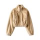 thumbnail image 5 of Abrigos de felpa para mujer, chaquetas cortas informales vintage de manga larga con cuello alto suelto, ropa de invierno mullida, abrigos de moda para mujer, 5 of 5