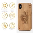thumbnail image 4 of Case Yard Wooden Case Outside Soft TPU Silicone, Slim Fit Shockproof Wood Protective Phone Cover for Girls Boys Men and Women, Supports Wireless Charging King of Hearts Design case for iPhone-XS-Max, 4 of 7
